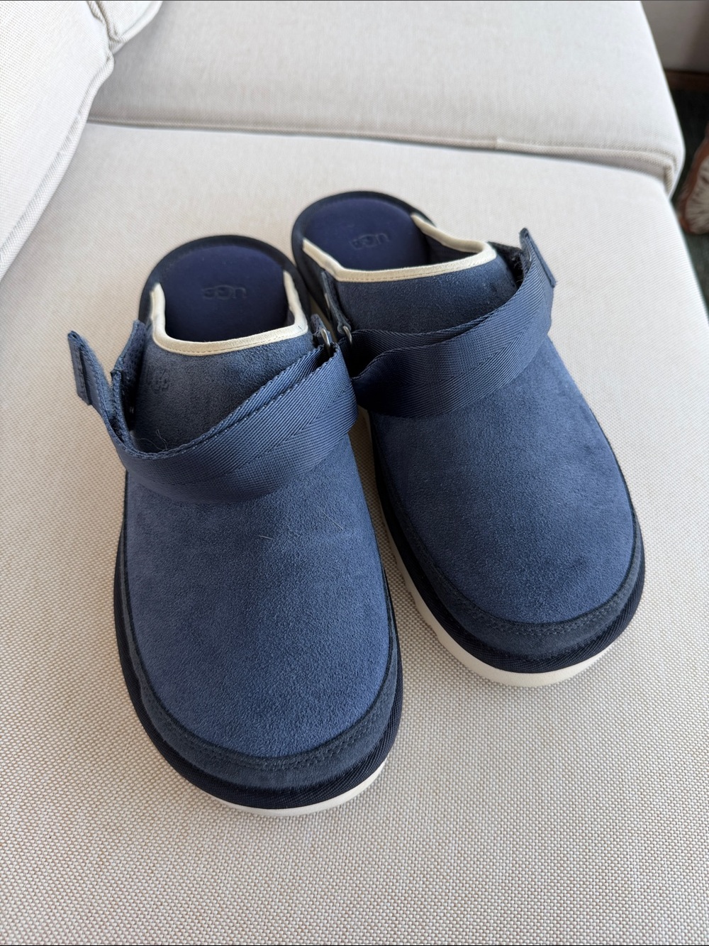 UGG Navy and Cream Slip-On Clog